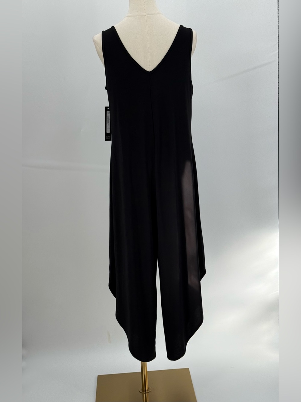 Nicole Miller Black Sleeveless Harem Jumpsuit Relaxed Lounge One-Piece Romper - Picture 6 of 10